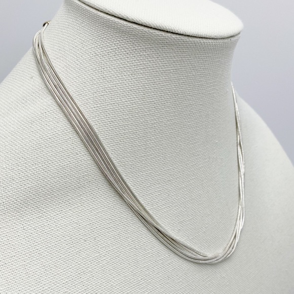 Silver Tone Multi Strand Necklace - Picture 9 of 9